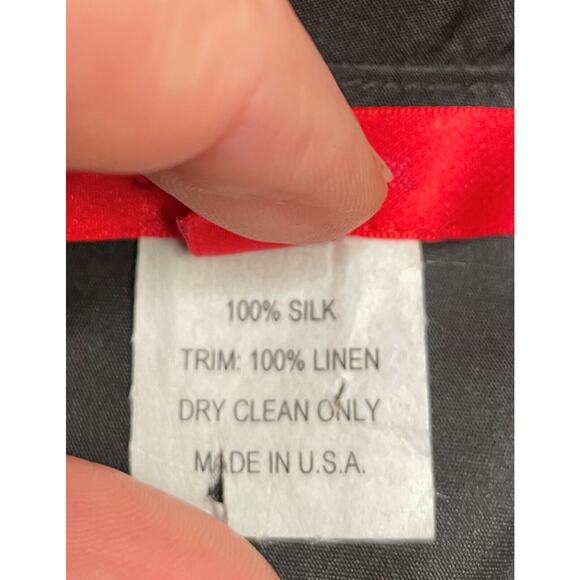 Shamask Black Silk Linen Dress 10 12 14 NWT $1600 Evening - Picture 16 of 16